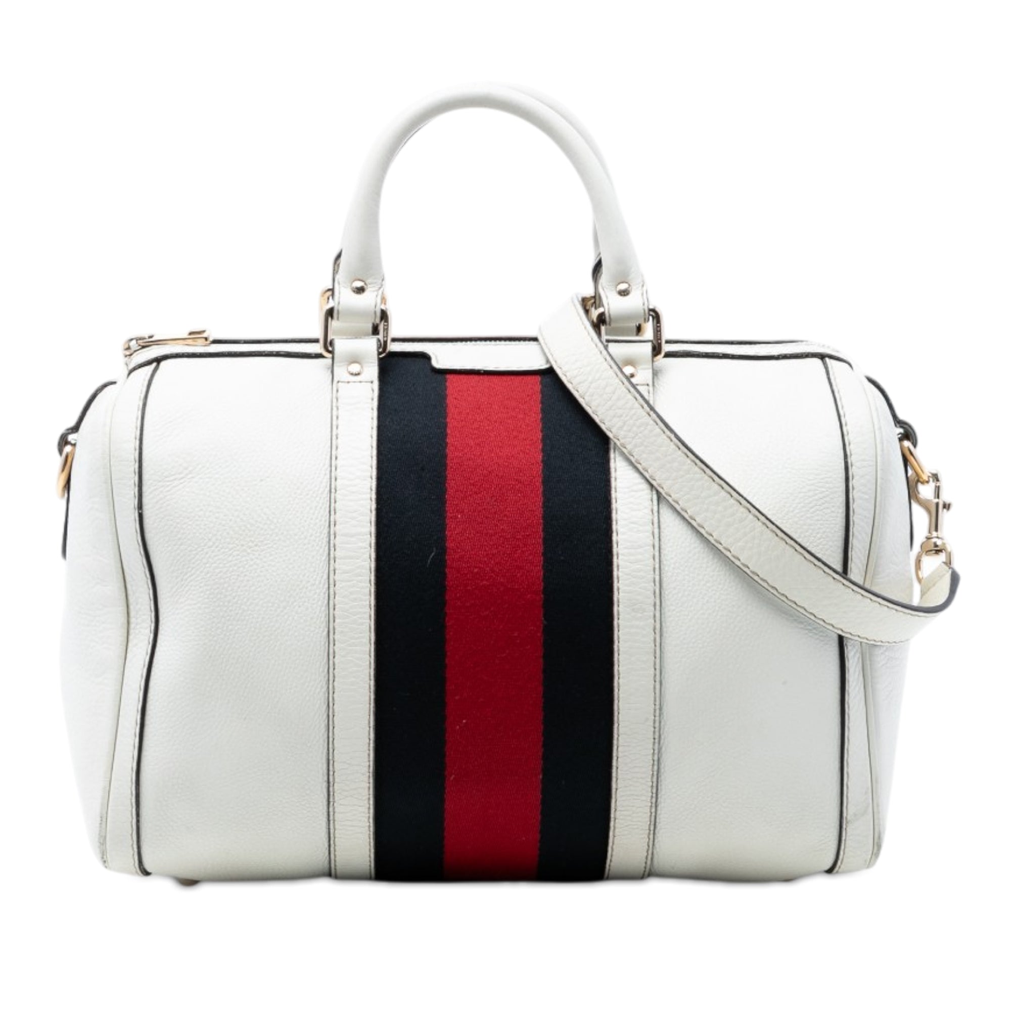 Medium Calfskin Web Joy Boston Bag - Image 1