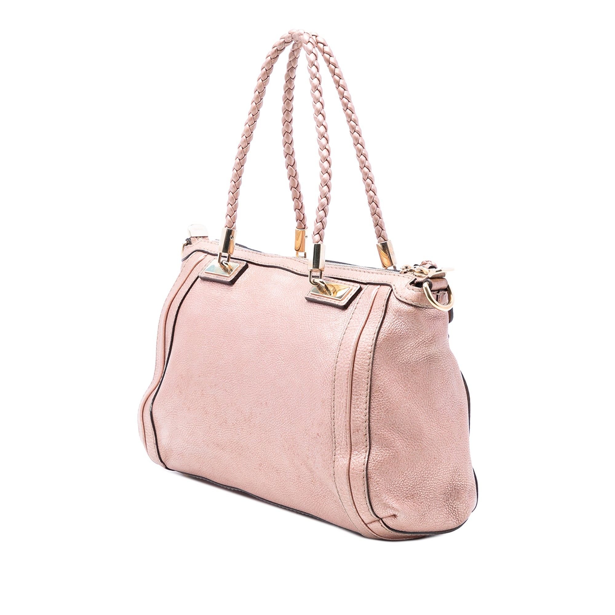 Metallic Pebbled Calfskin Bella Satchel - Image 2