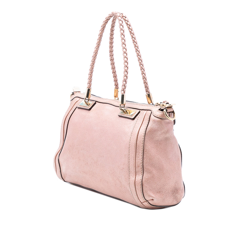 Metallic Pebbled Calfskin Bella Satchel - Image 2