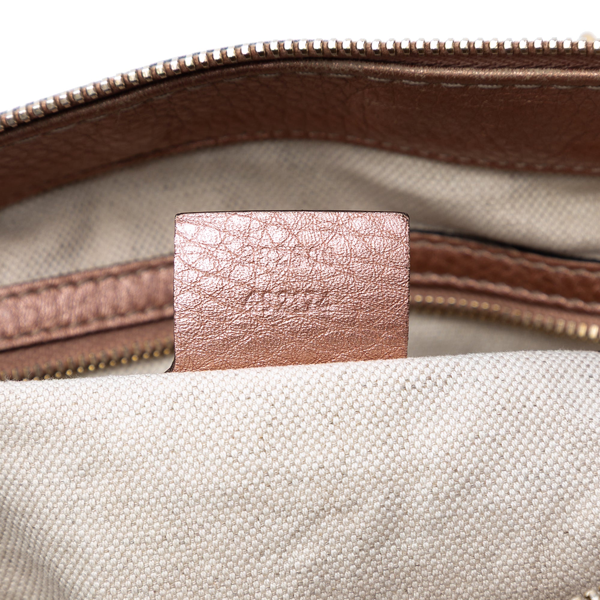 Metallic Pebbled Calfskin Bella Satchel - Image 6