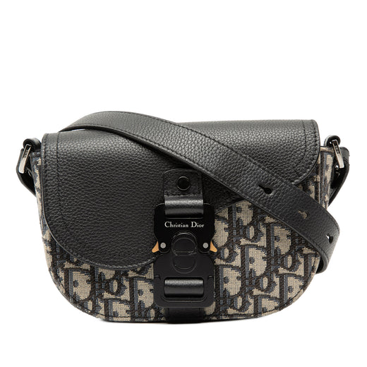 Mini Oblique Canvas Saddle Buckle Messenger Bag - Image 1