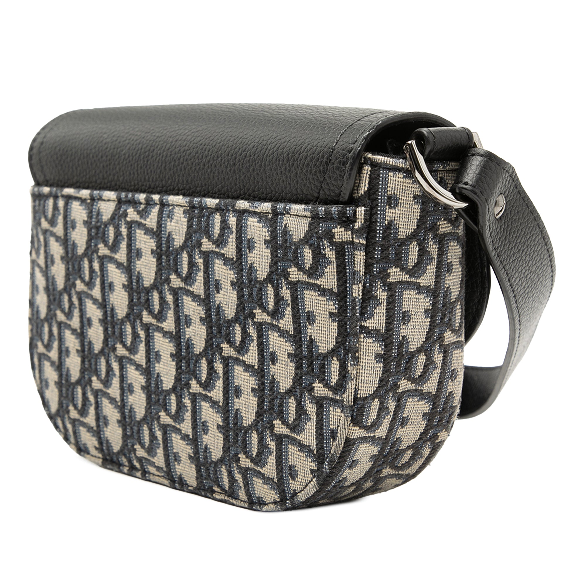 Mini Oblique Canvas Saddle Buckle Messenger Bag - Image 2