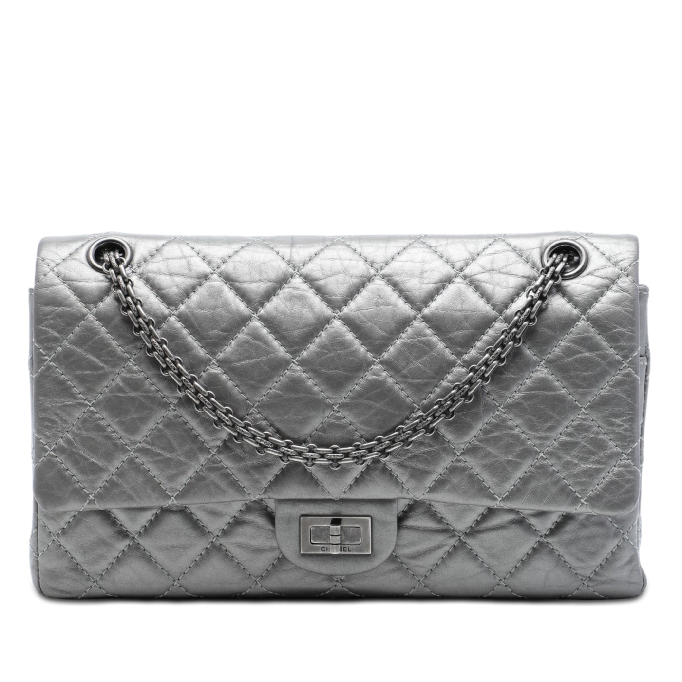 Quilted Metallic Aged Calfskin Reissue 2.55 Double Flap 226 - Image 1