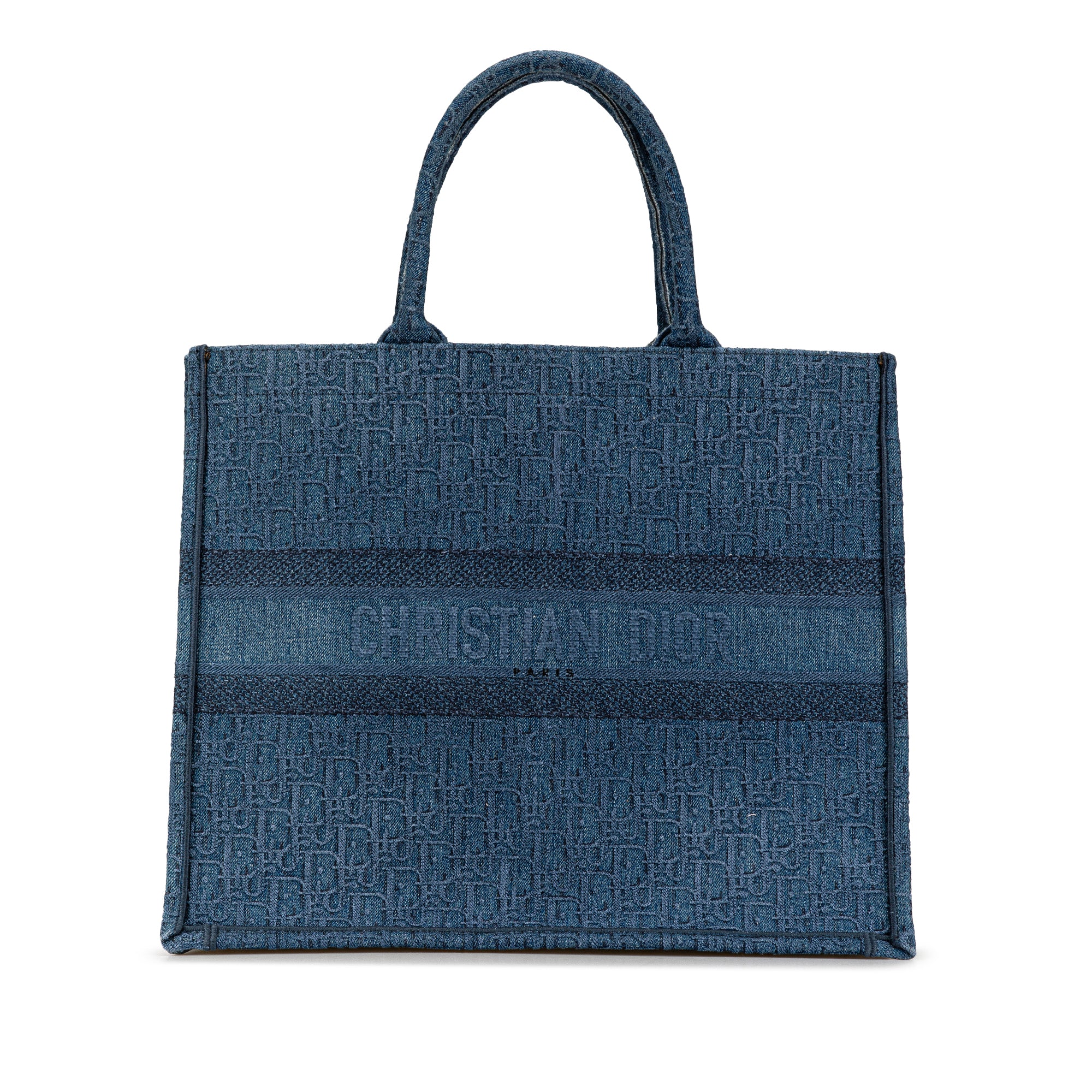 Large Oblique Denim Book Tote - Image 1