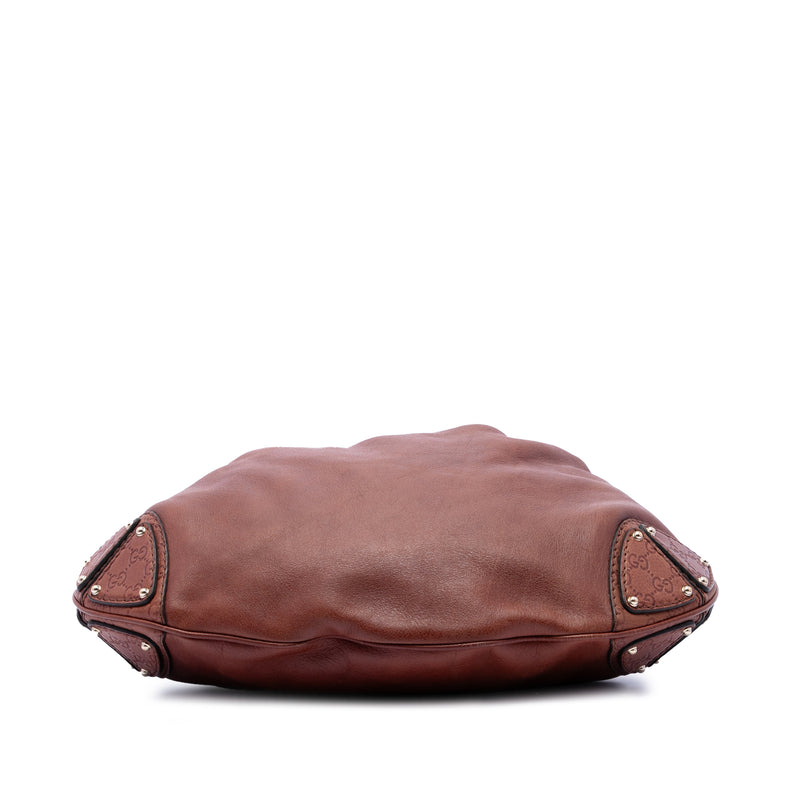 Large Guccissima Trimmed Calfskin Bamboo Indy Satchel - Image 3