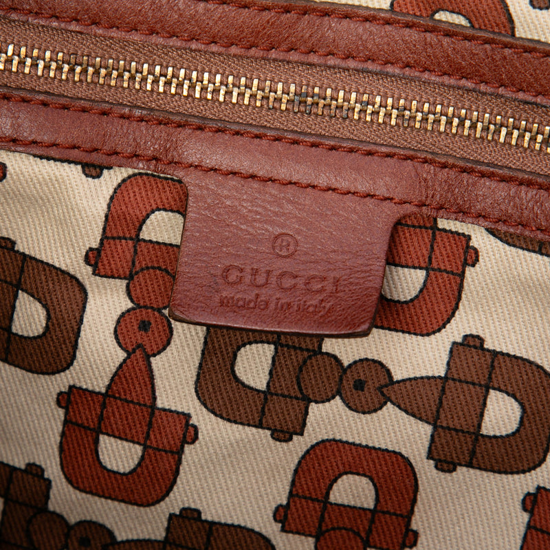 Large Guccissima Trimmed Calfskin Bamboo Indy Satchel - Image 5