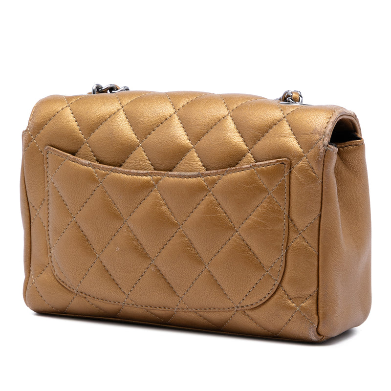 Limited Edition Mini Quilted Metallic Lambskin CC Chain Fringe Full Flap - Image 2