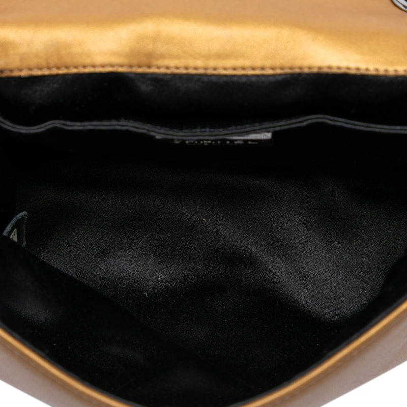 Limited Edition Mini Quilted Metallic Lambskin CC Chain Fringe Full Flap - Image 4