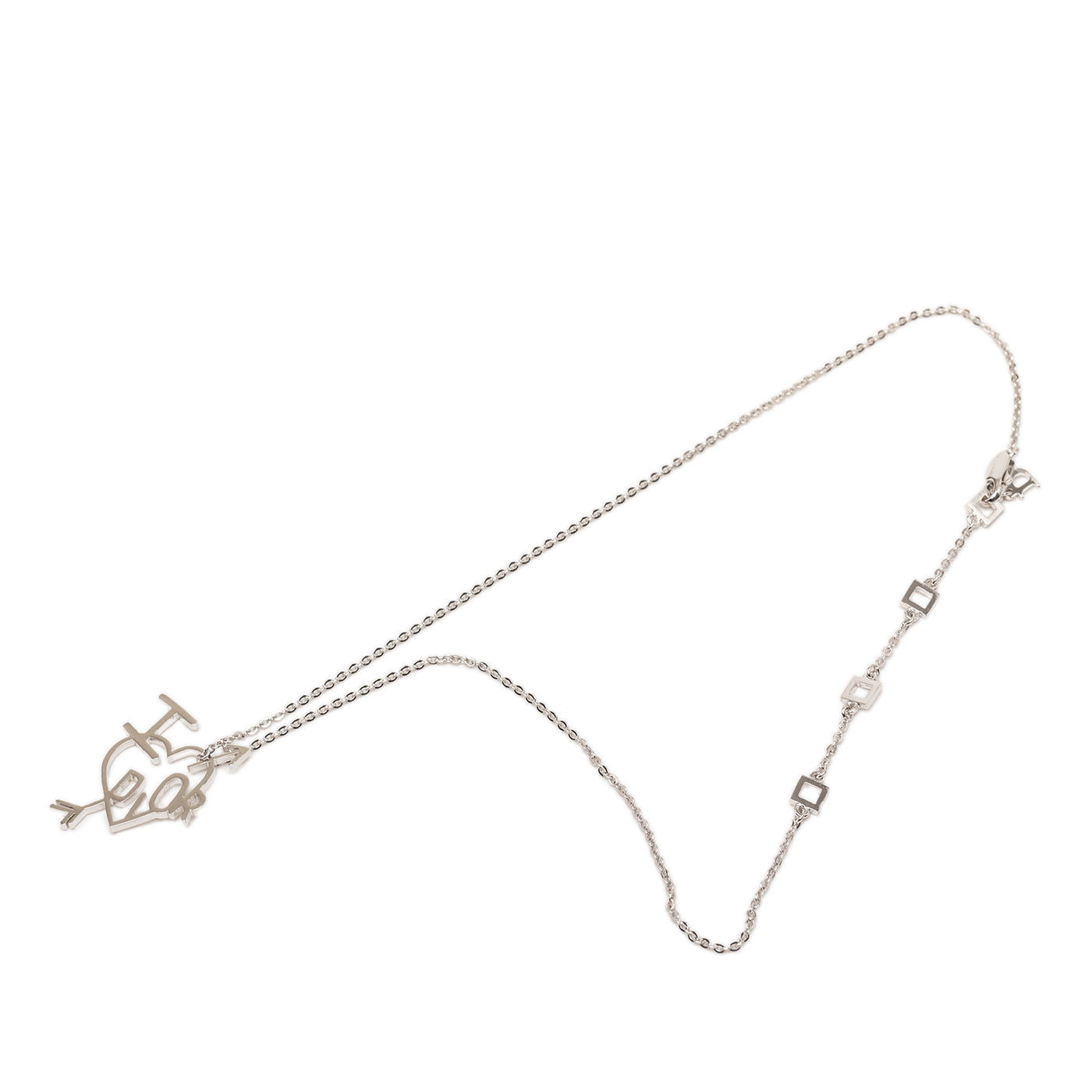 Brass I Love Dior Heart Arrow Pendant Necklace - Image 1