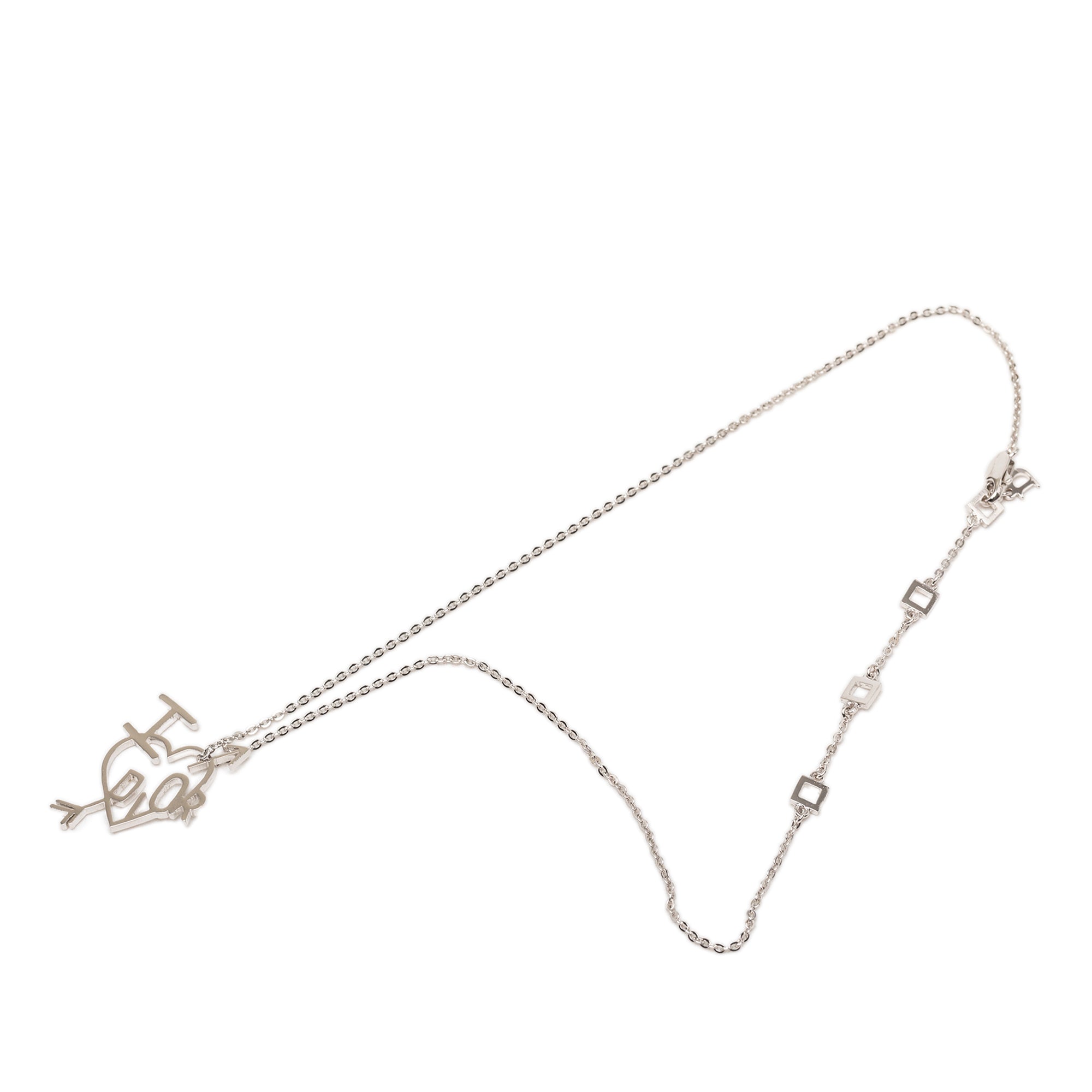 Brass I Love Dior Heart Arrow Pendant Necklace - Image 1