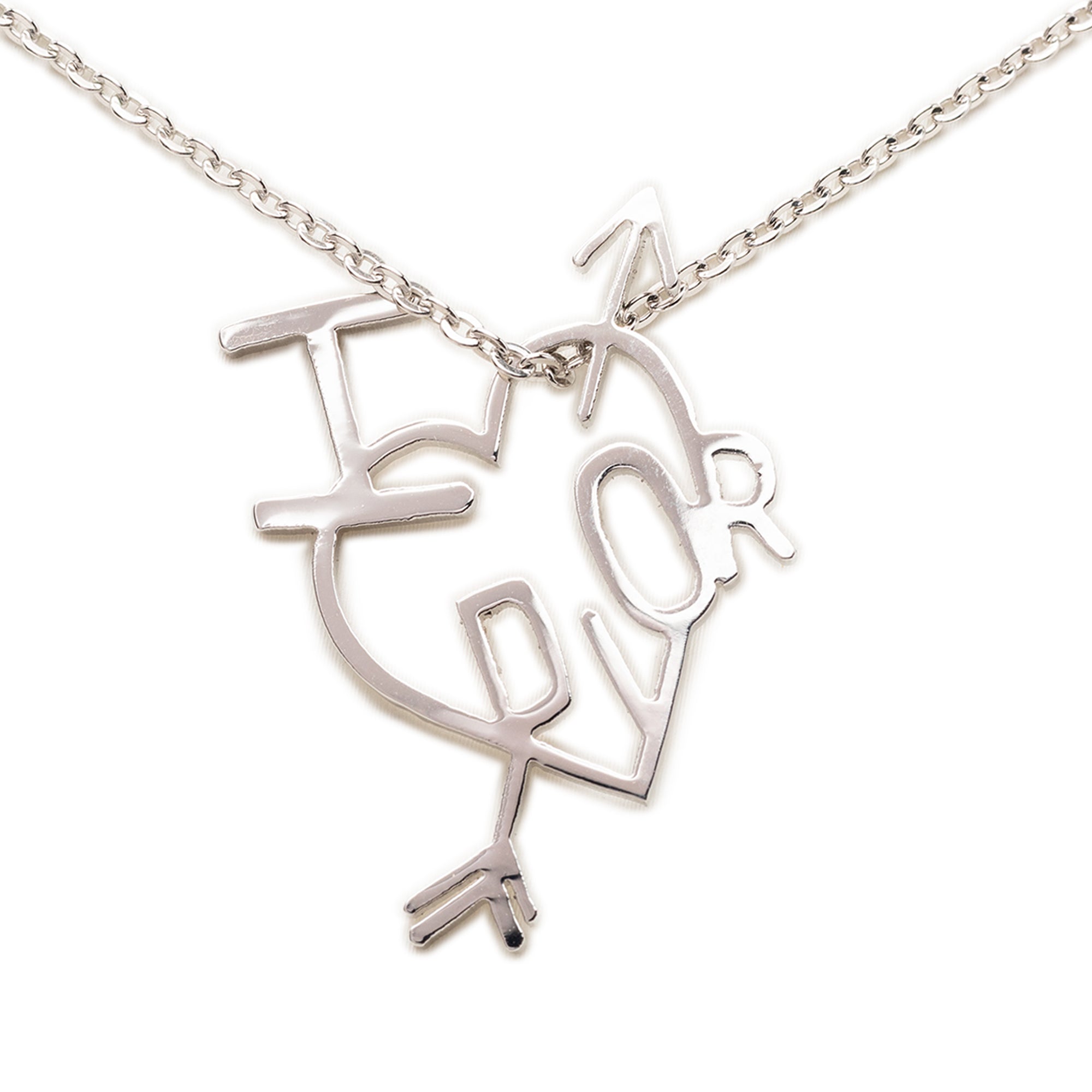 Brass I Love Dior Heart Arrow Pendant Necklace - Image 2