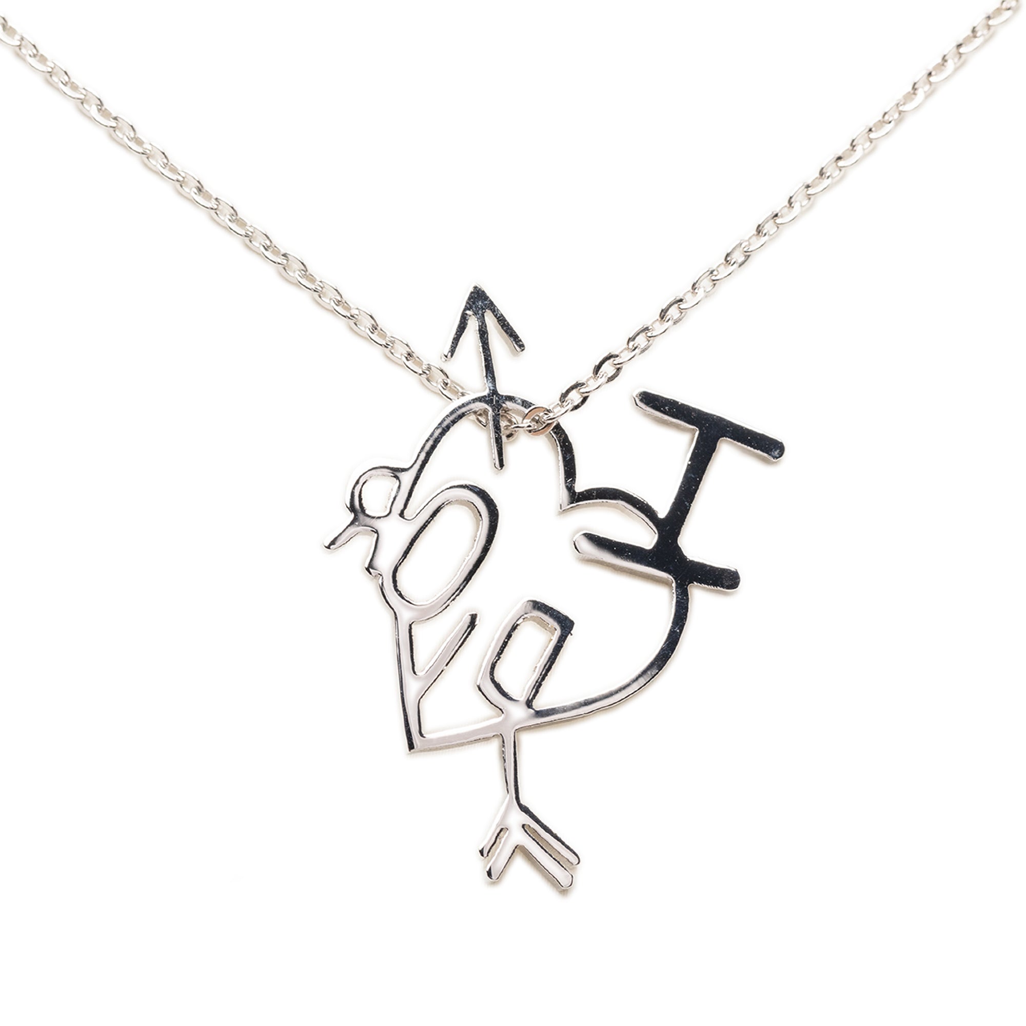 Brass I Love Dior Heart Arrow Pendant Necklace - Image 3