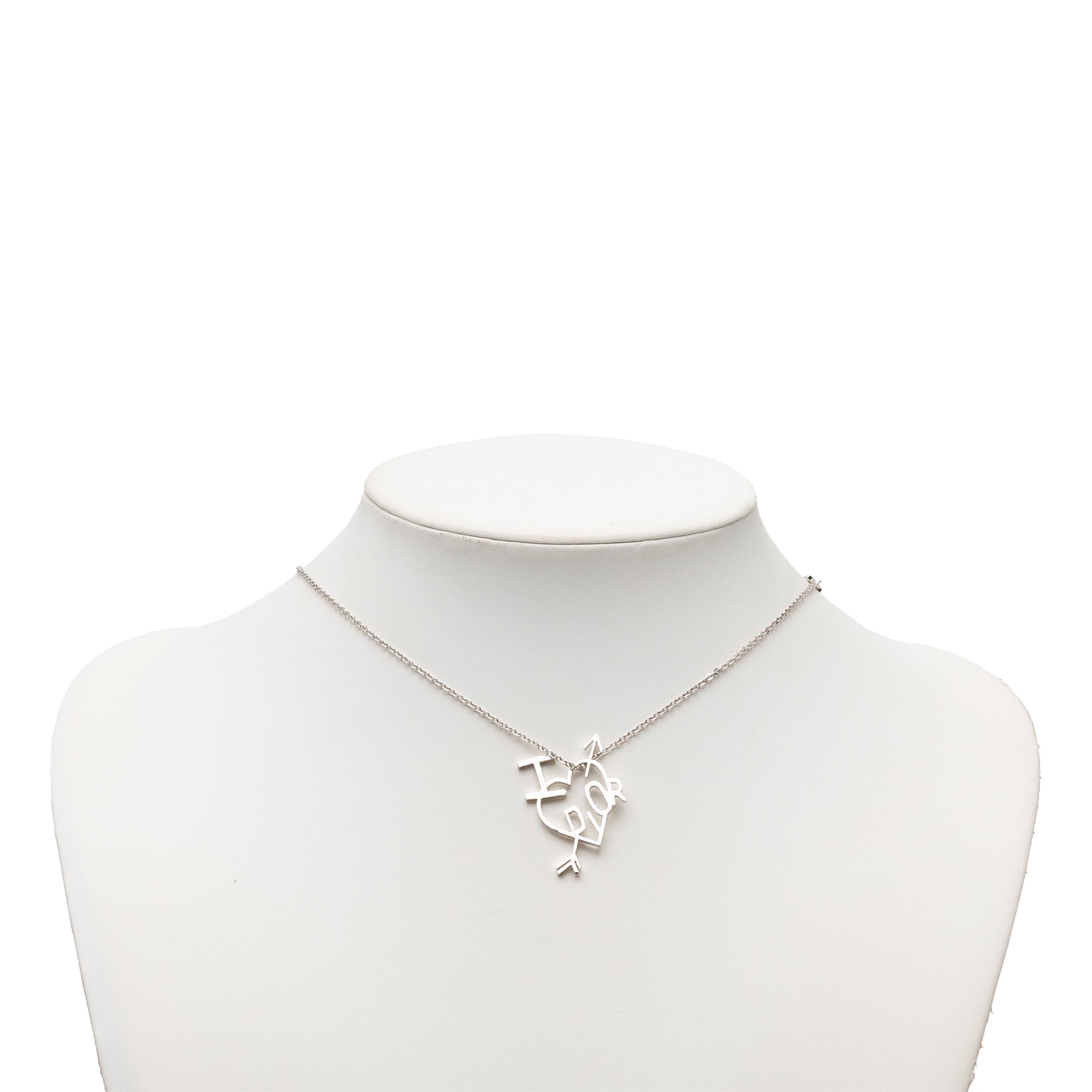 Brass I Love Dior Heart Arrow Pendant Necklace - Image 6
