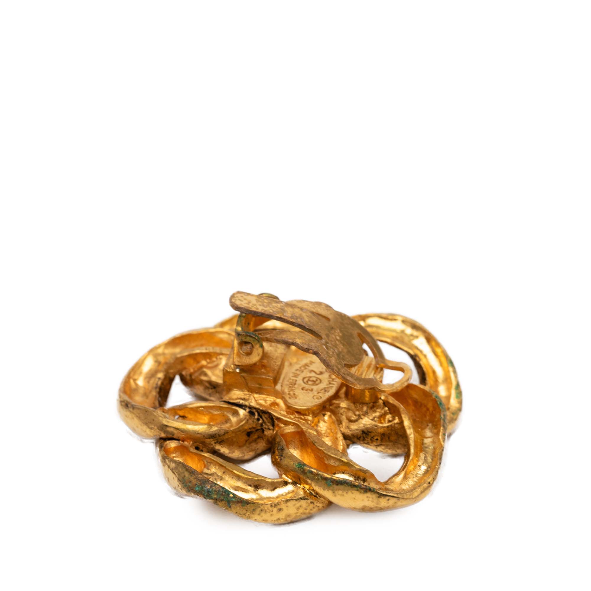 Gold Plated Chain Link Clip On Earrings - Image 4