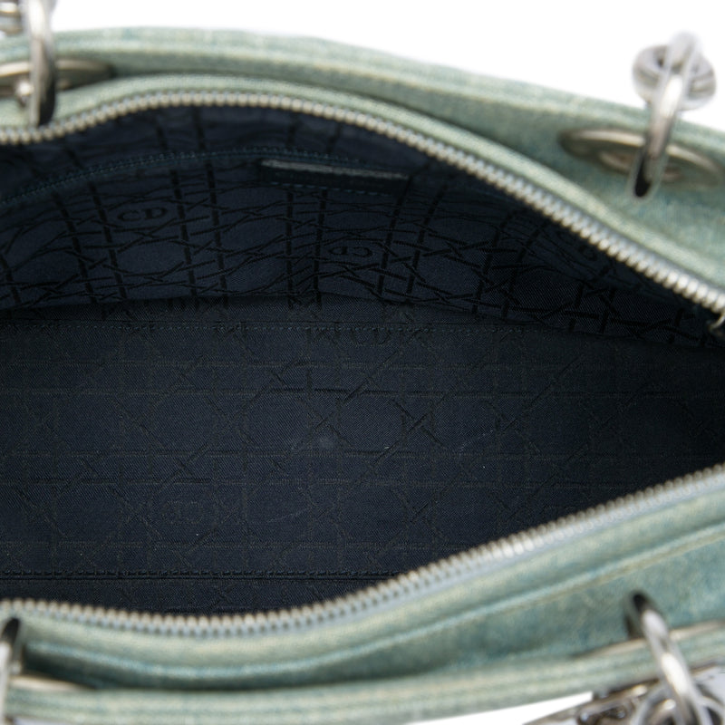 Large Denim Cannage Acrylic Handles Lady Dior - Image 4