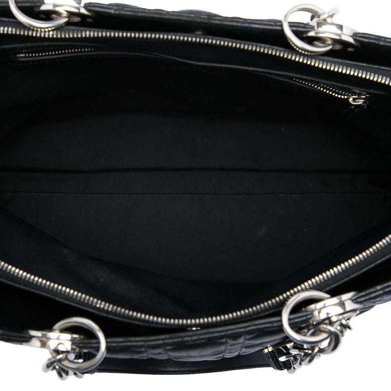 Large Lambskin Cannage Soft Zipped Lady Dior Shopping Tote - Image 4