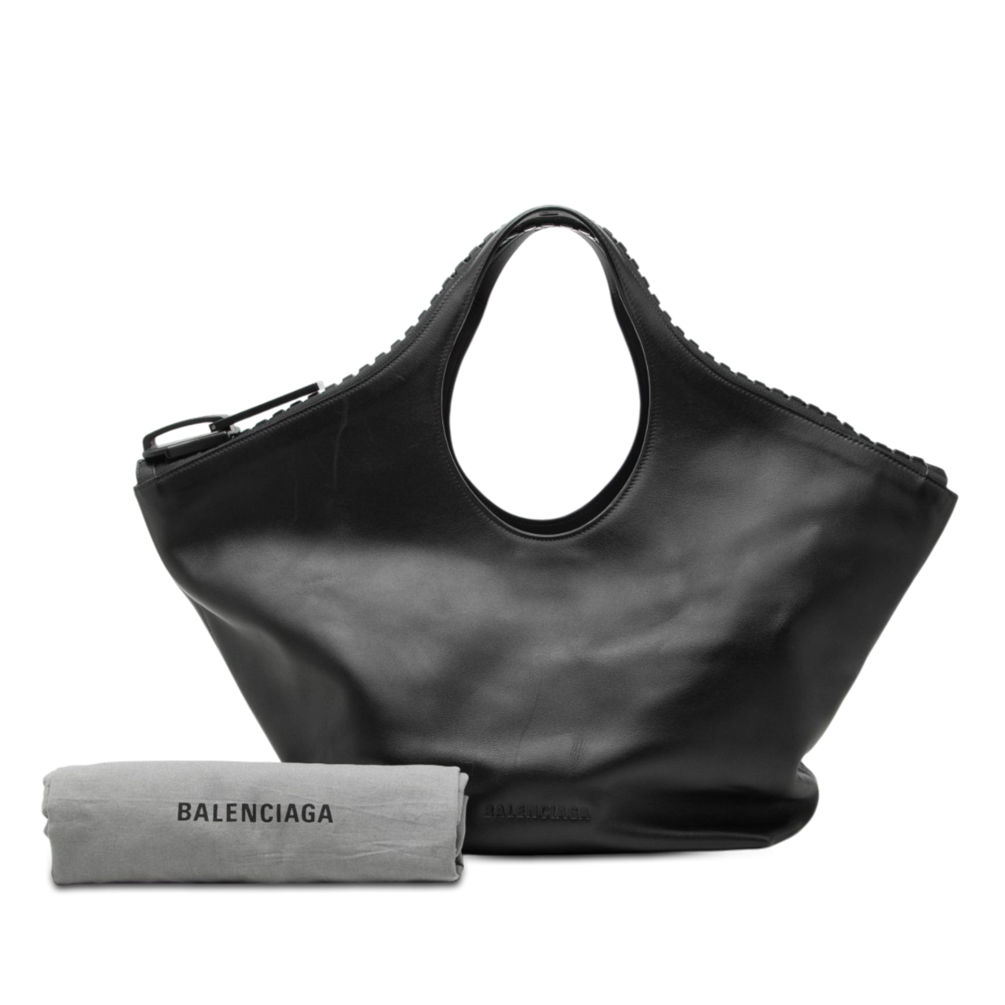Small Leather Megazip Satchel - Image 8