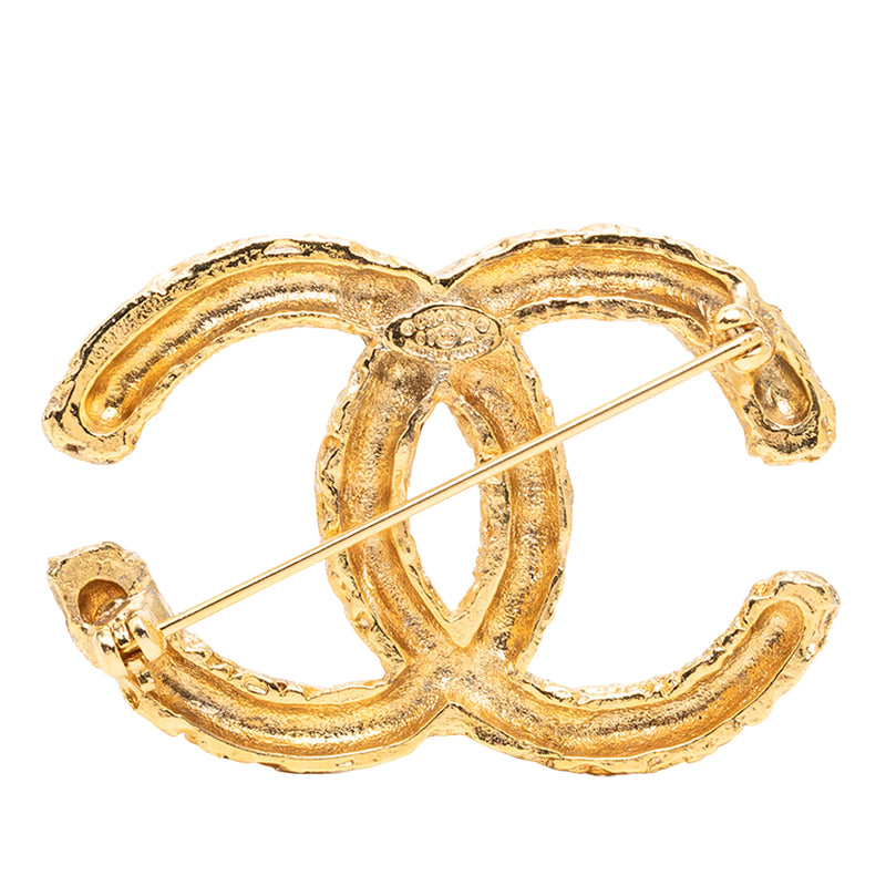 CC Gold Plated Baroque Embossed Brooch - Image 2