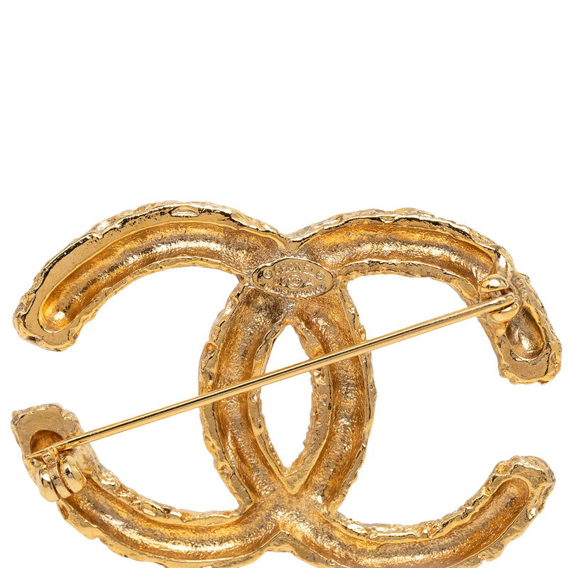 CC Gold Plated Baroque Embossed Brooch - Image 3