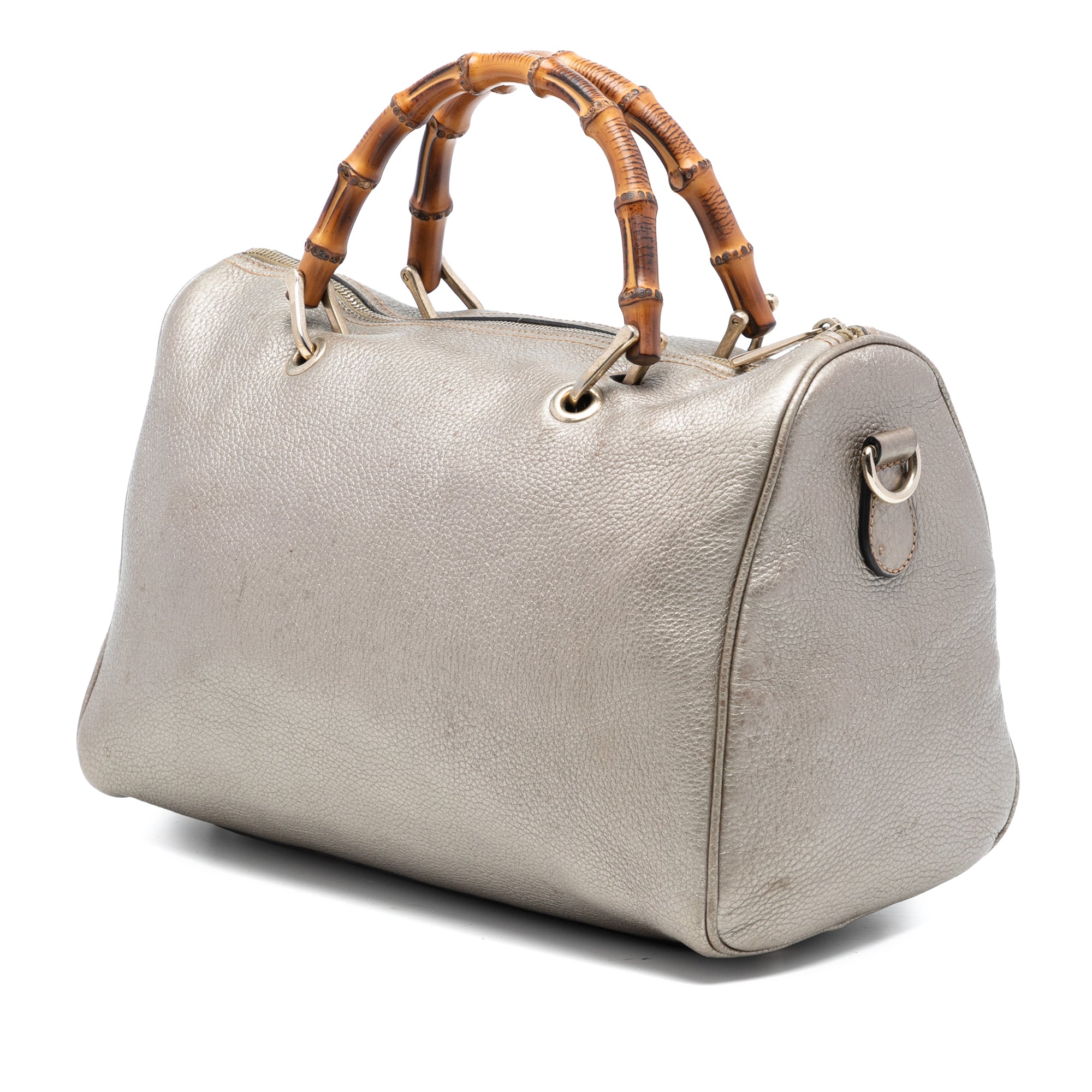Medium Calfskin Bamboo Shopper Boston Bag - Image 2