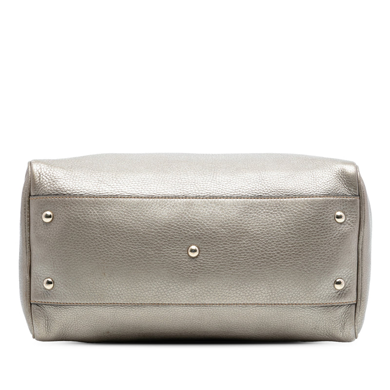Medium Calfskin Bamboo Shopper Boston Bag - Image 3