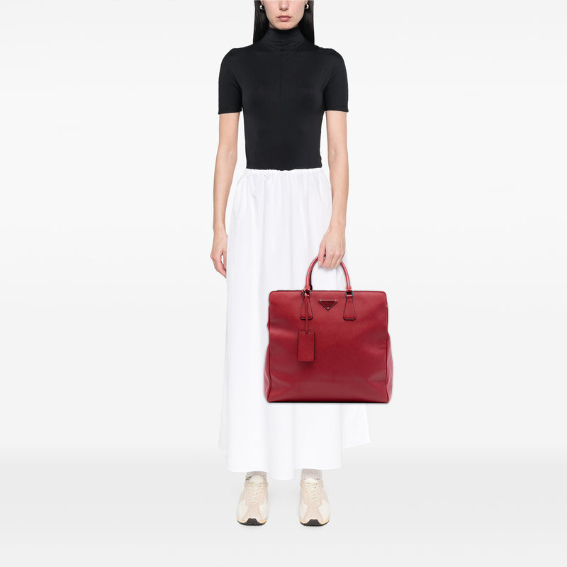 Saffiano Lux Double Handle Shopping Tote - Image 6