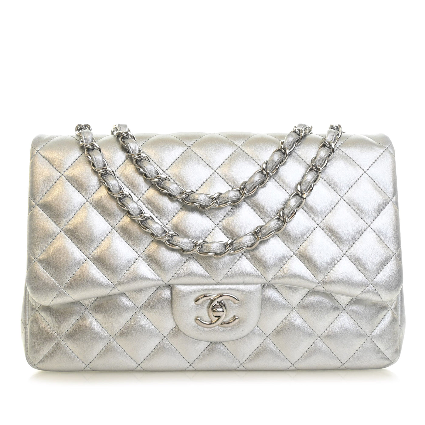 Jumbo Classic Metallic Lambskin Single Flap - Image 1