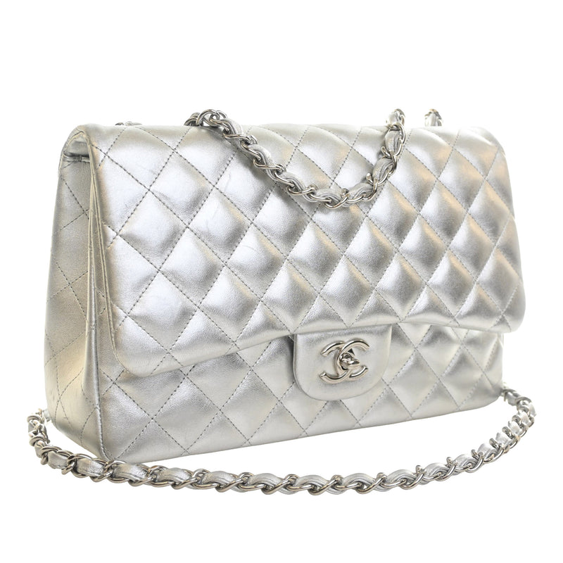 Jumbo Classic Metallic Lambskin Single Flap - Image 11