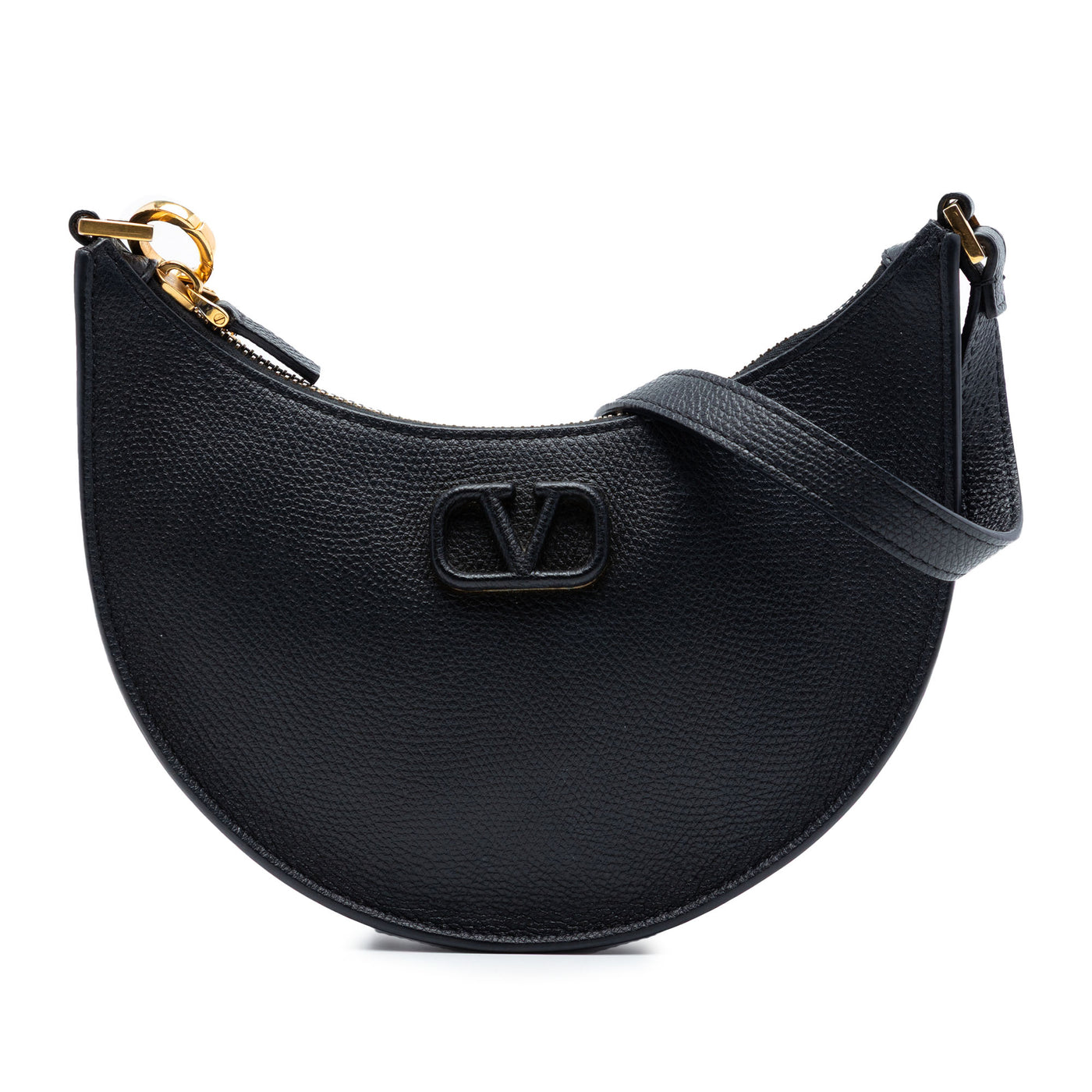 Mini Grainy Calfskin VLogo Hobo - Image 1