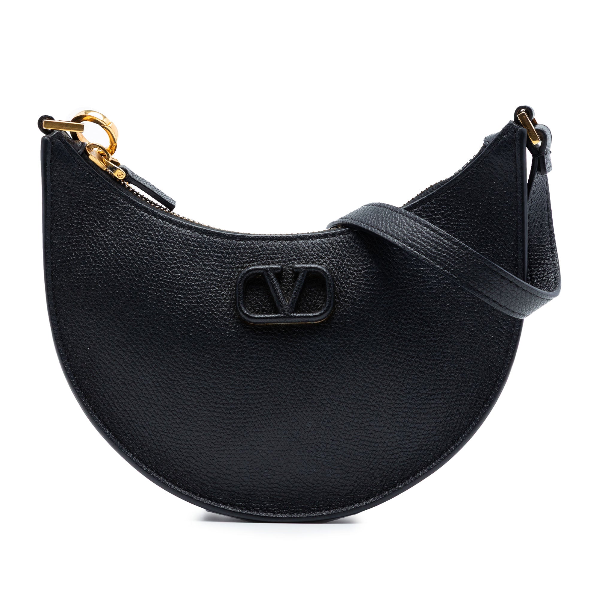 Mini Grainy Calfskin VLogo Hobo - Image 1