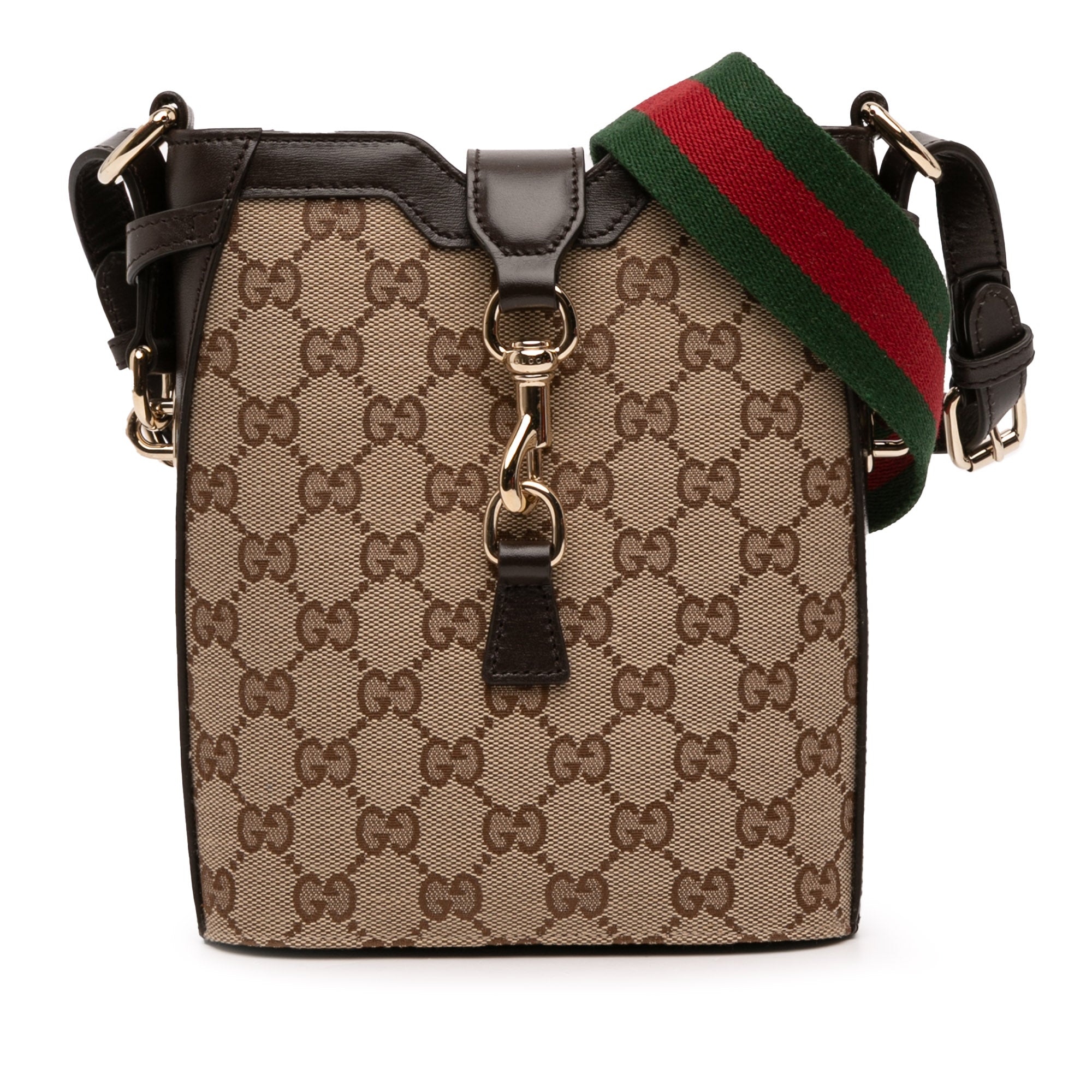 Mini GG Canvas Web Bucket Bag - Image 1