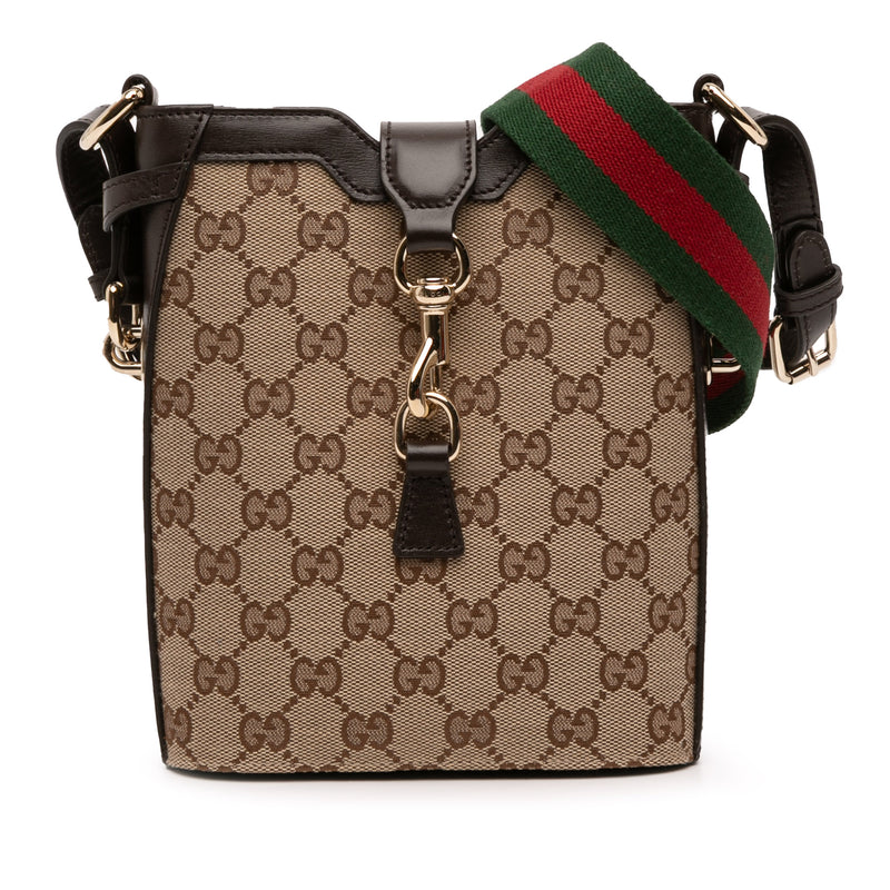 Mini GG Canvas Web Bucket Bag