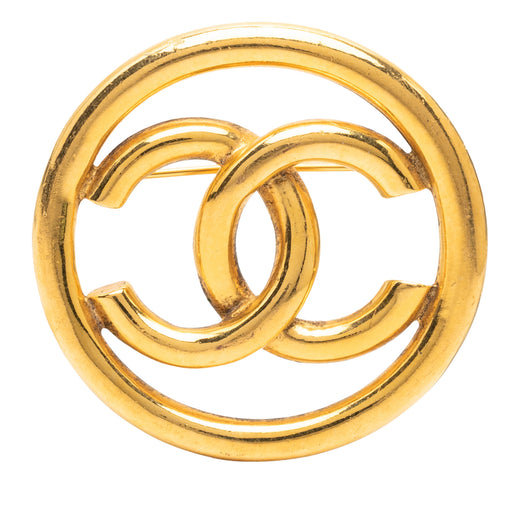CC Gold Plated Round Brooch - Image 1