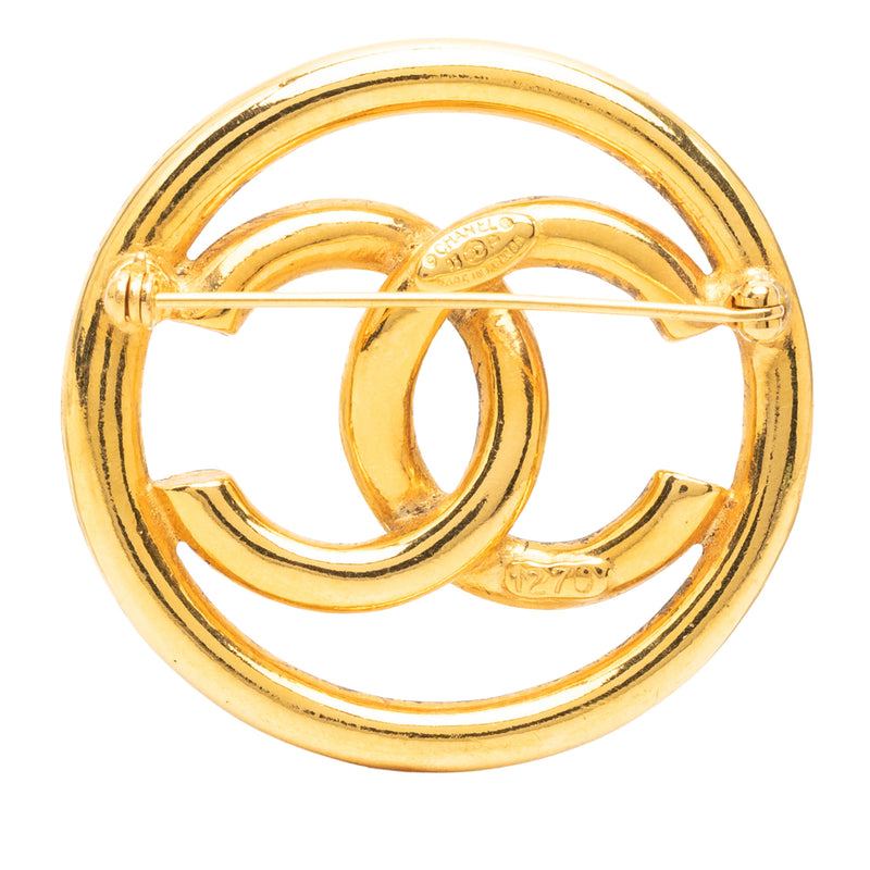 CC Gold Plated Round Brooch - Image 2