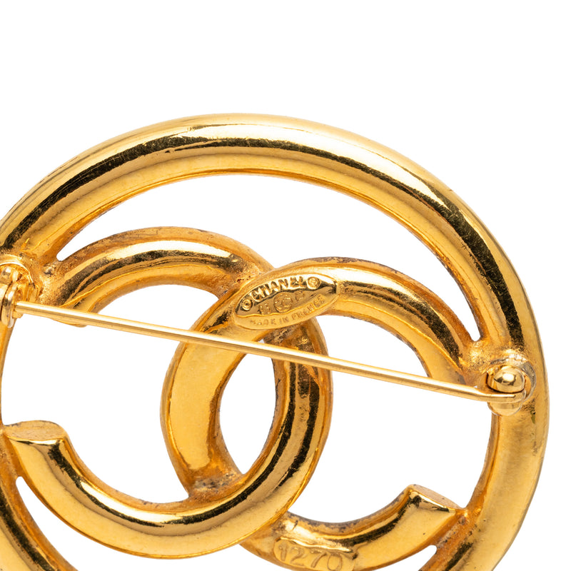 CC Gold Plated Round Brooch - Image 3