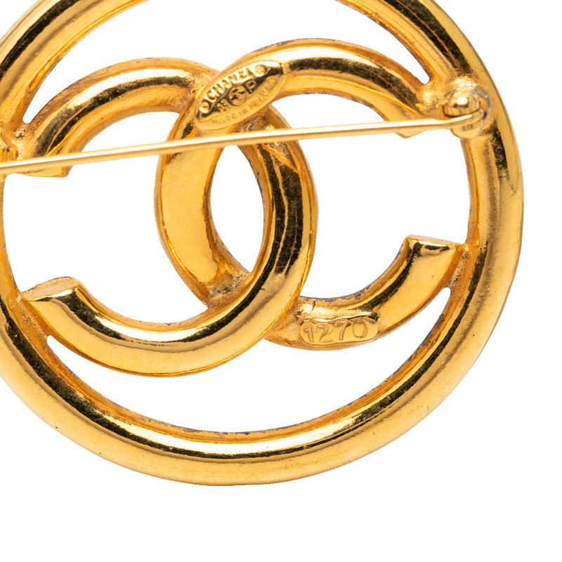 CC Gold Plated Round Brooch - Image 4