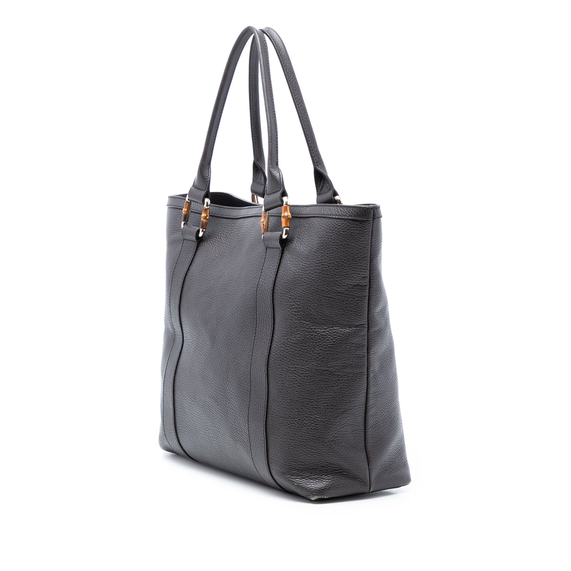 Grained Calfskin Bamboo Shopper Tote - Image 2