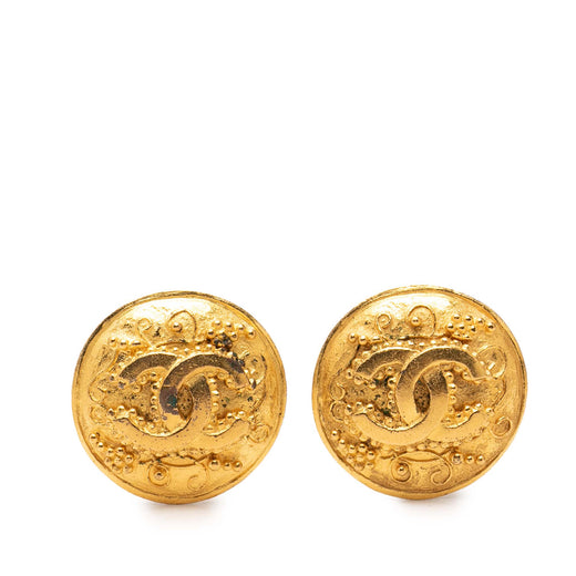 CC Gold Plated Grapevine Round Clip On Earrings - Image 1