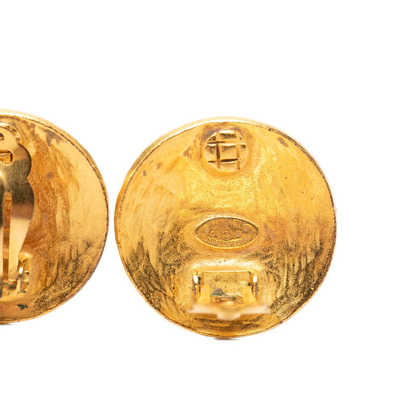 CC Gold Plated Grapevine Round Clip On Earrings - Image 3