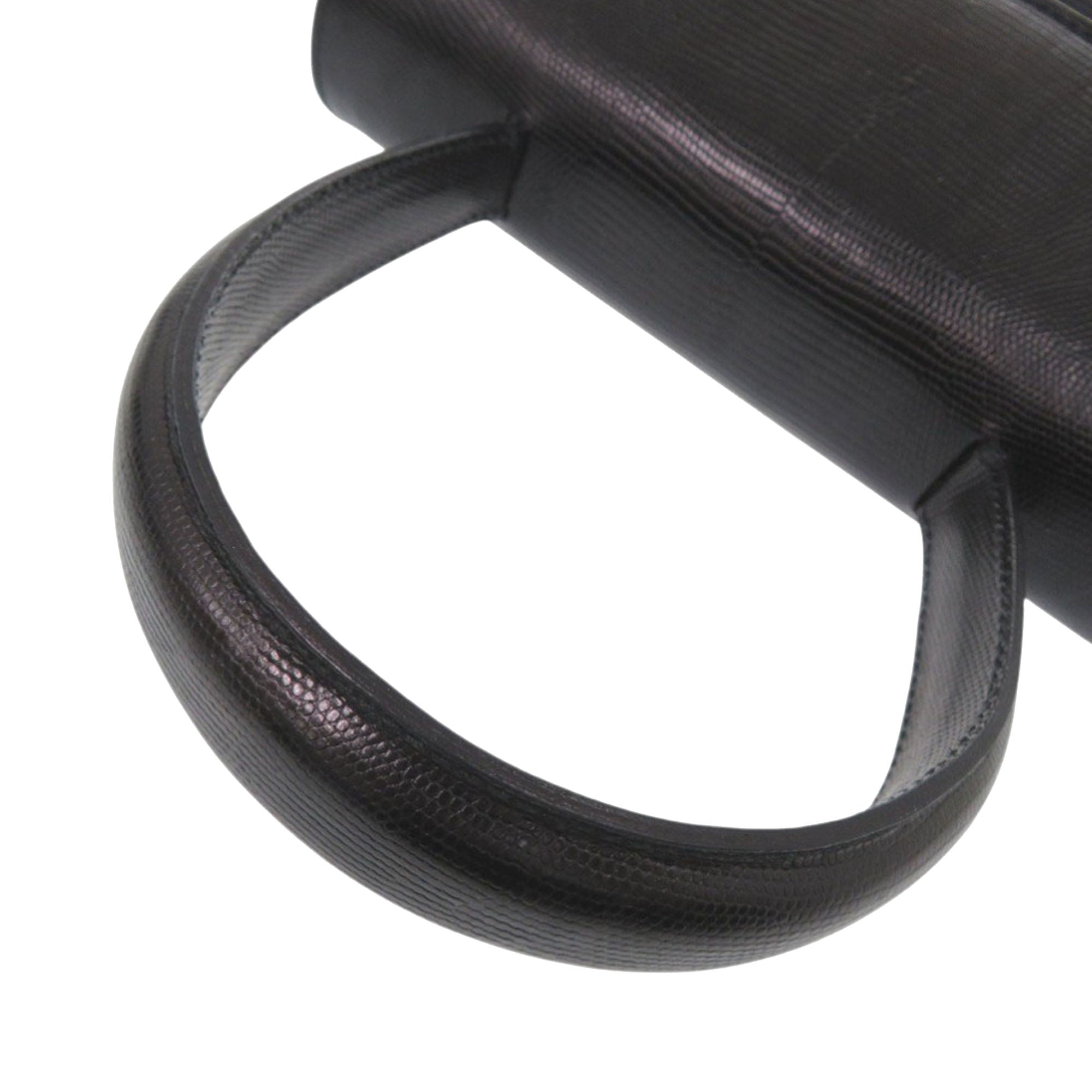 Lizard Embossed Leather Top Handle Bag - Image 12