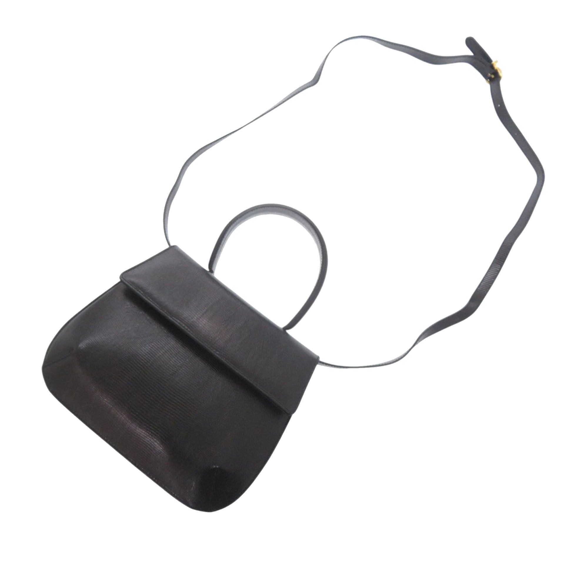 Lizard Embossed Leather Top Handle Bag - Image 13