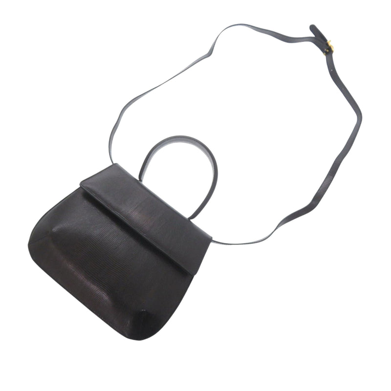 Lizard Embossed Leather Top Handle Bag - Image 13