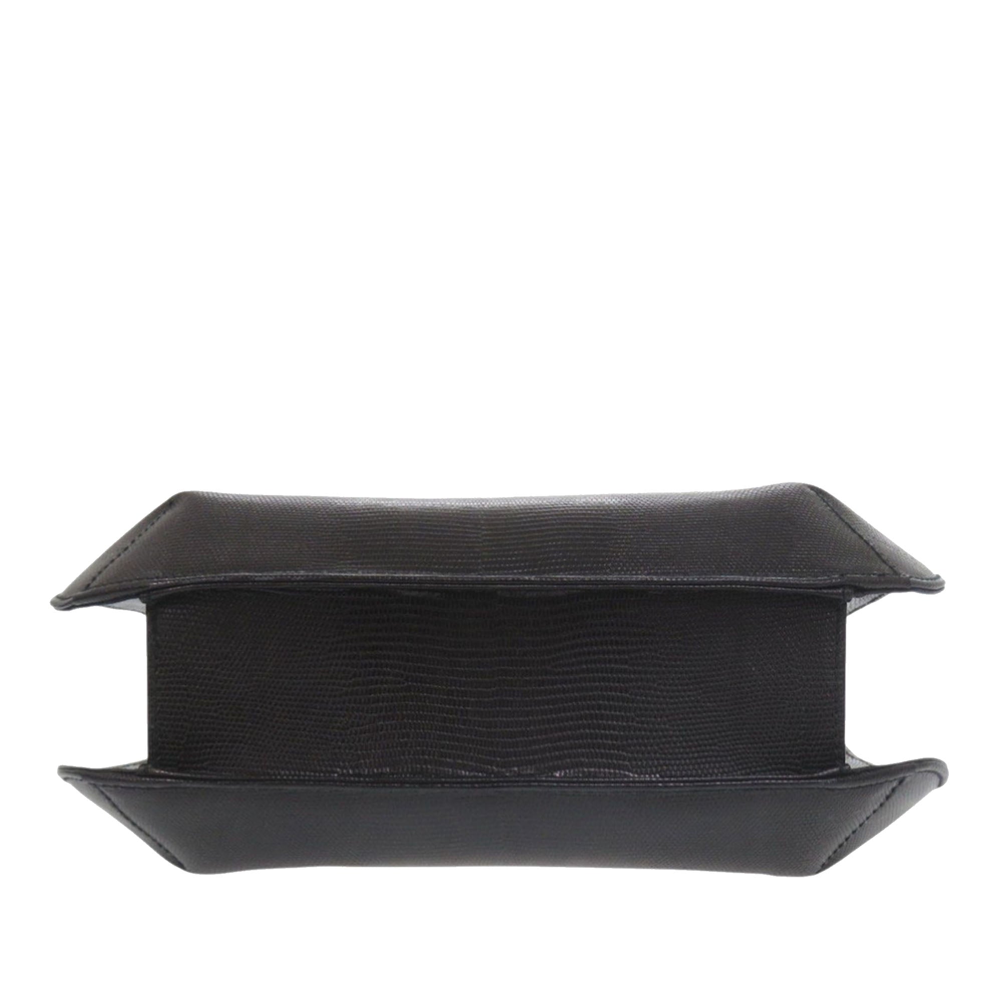 Lizard Embossed Leather Top Handle Bag - Image 3