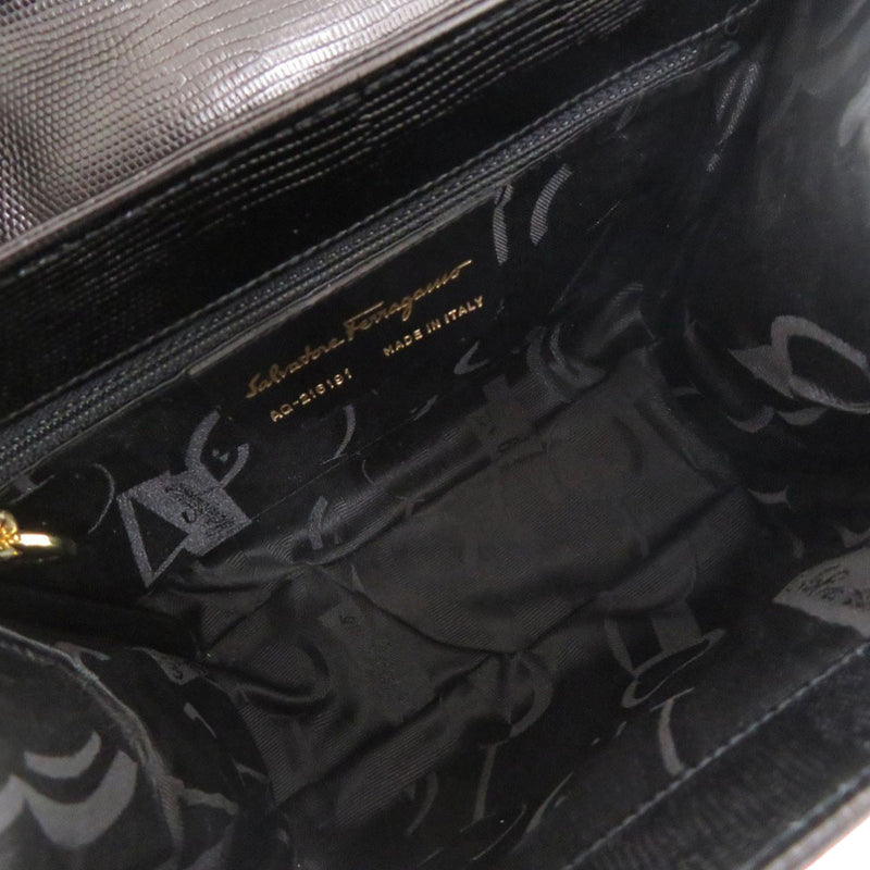 Lizard Embossed Leather Top Handle Bag - Image 4