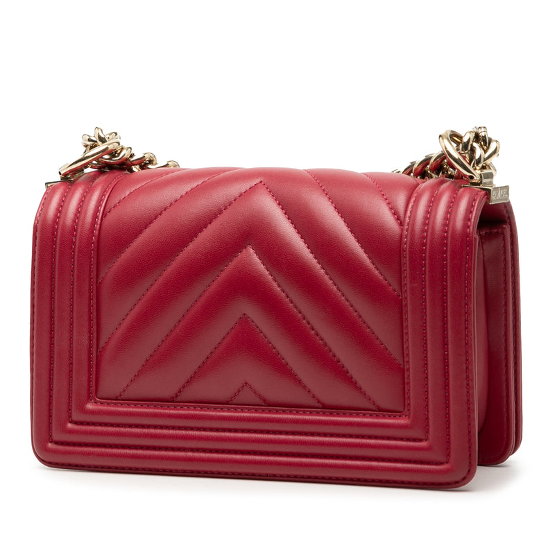 Small Chevron Calfskin Boy Flap - Image 2