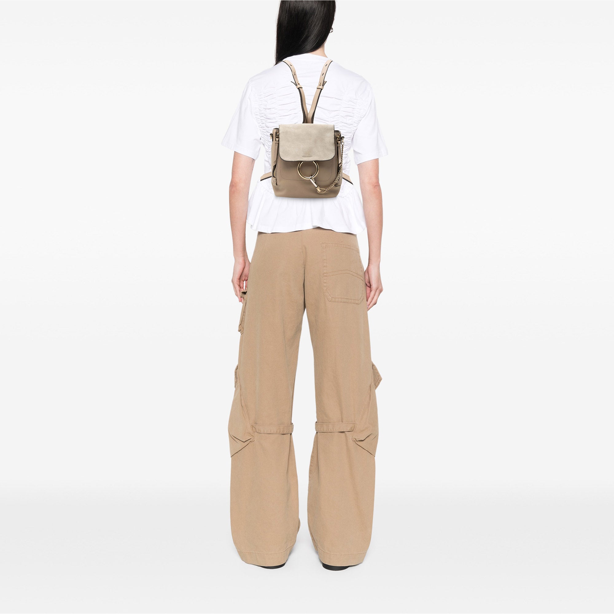 Small Calfskin and Suede Faye Backpack - Image 7