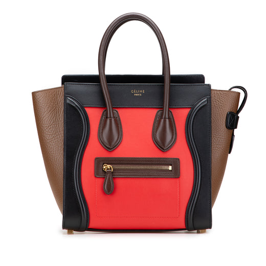 Micro Tricolor Leather Luggage Tote - Image 1