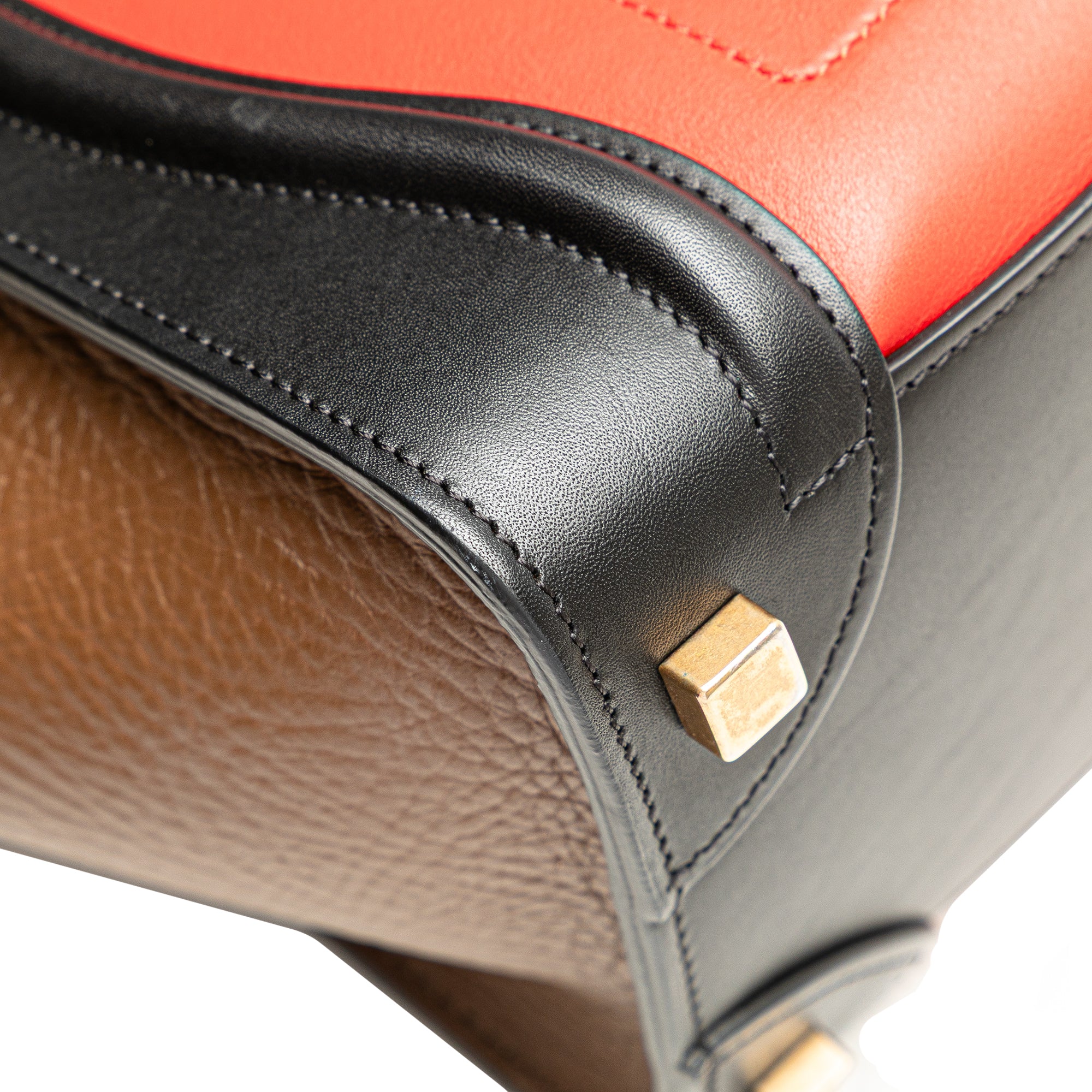 Micro Tricolor Leather Luggage Tote - Image 10