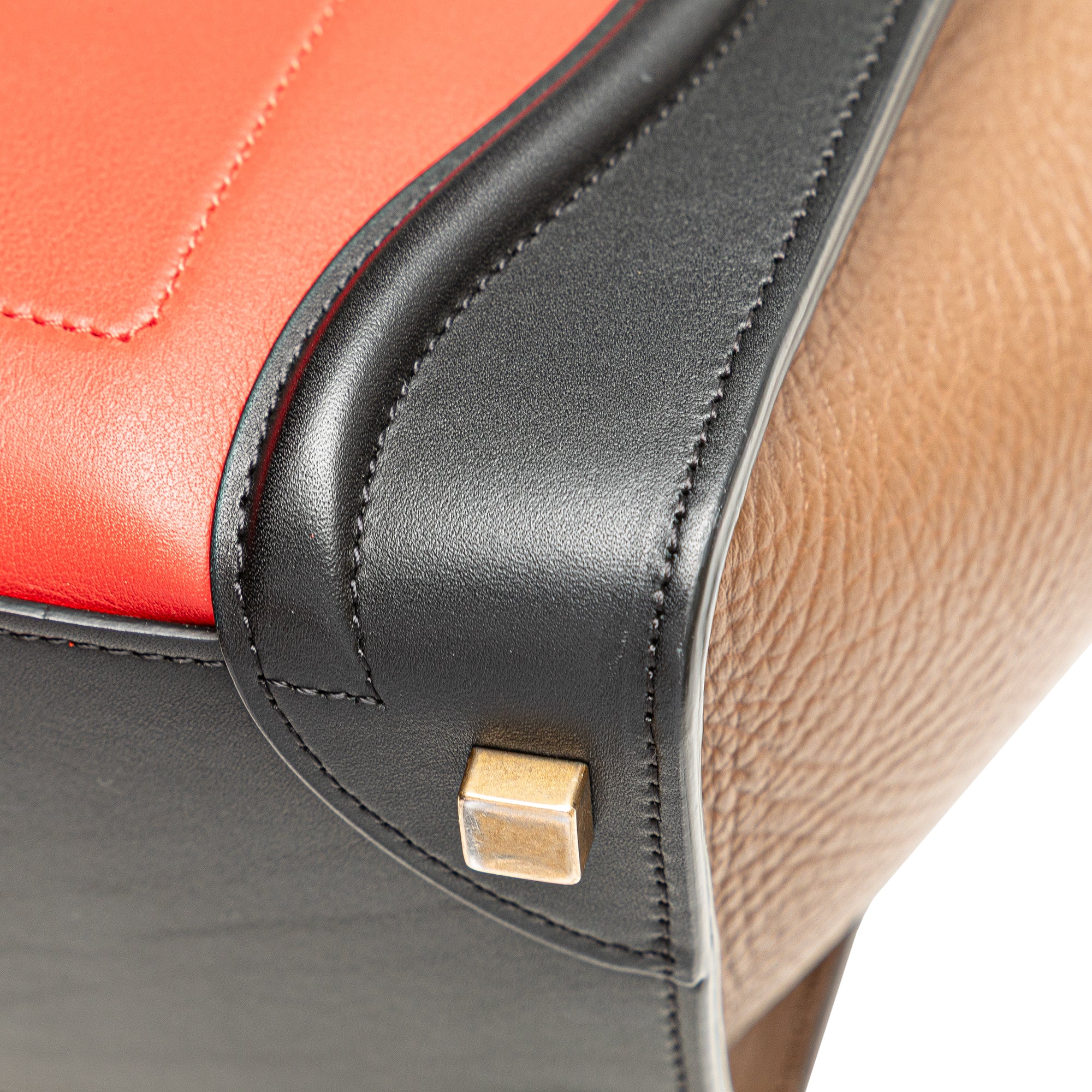 Micro Tricolor Leather Luggage Tote - Image 11