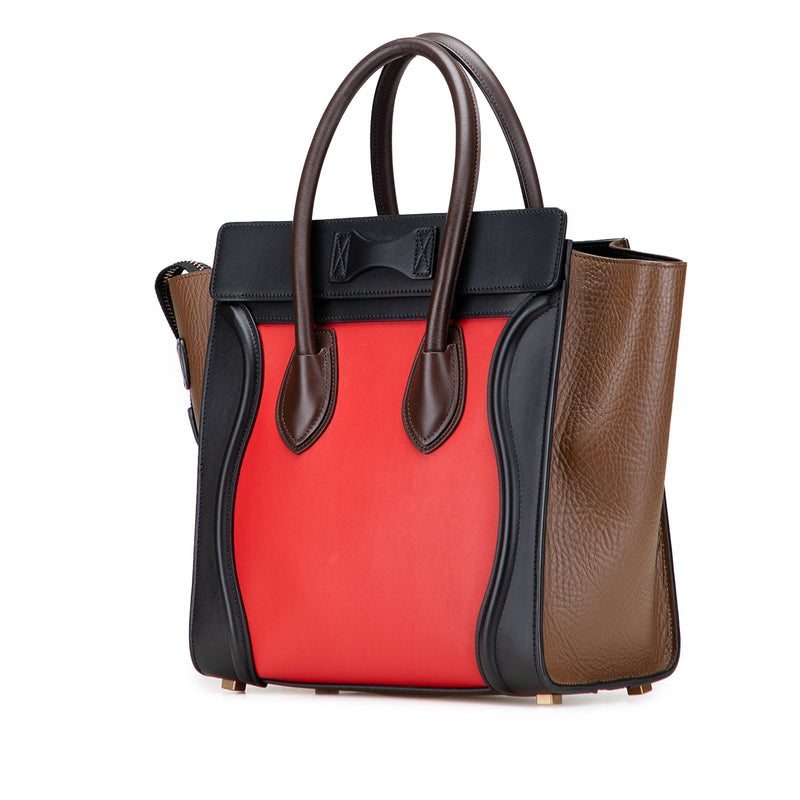 Micro Tricolor Leather Luggage Tote - Image 2